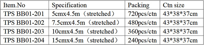 Comforming Bandage TPS BB01-2 Packing Details